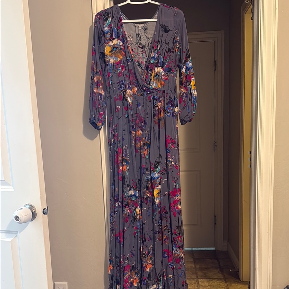Floral Maxi Dress in Gray by [Brand]